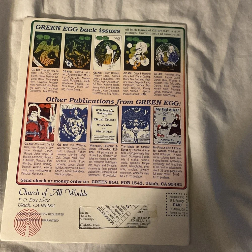 GREEN EGG MAGAZINE  Vol 23 #90 August 1990